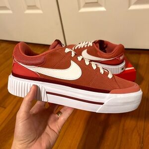 NEW Nike Court Legacy Lift | Women’s 8 | Red, White Platform Sneaker